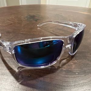 Oakley prism sunglasses #OO9449 clear frame, blue mirror polarized lens. EC
